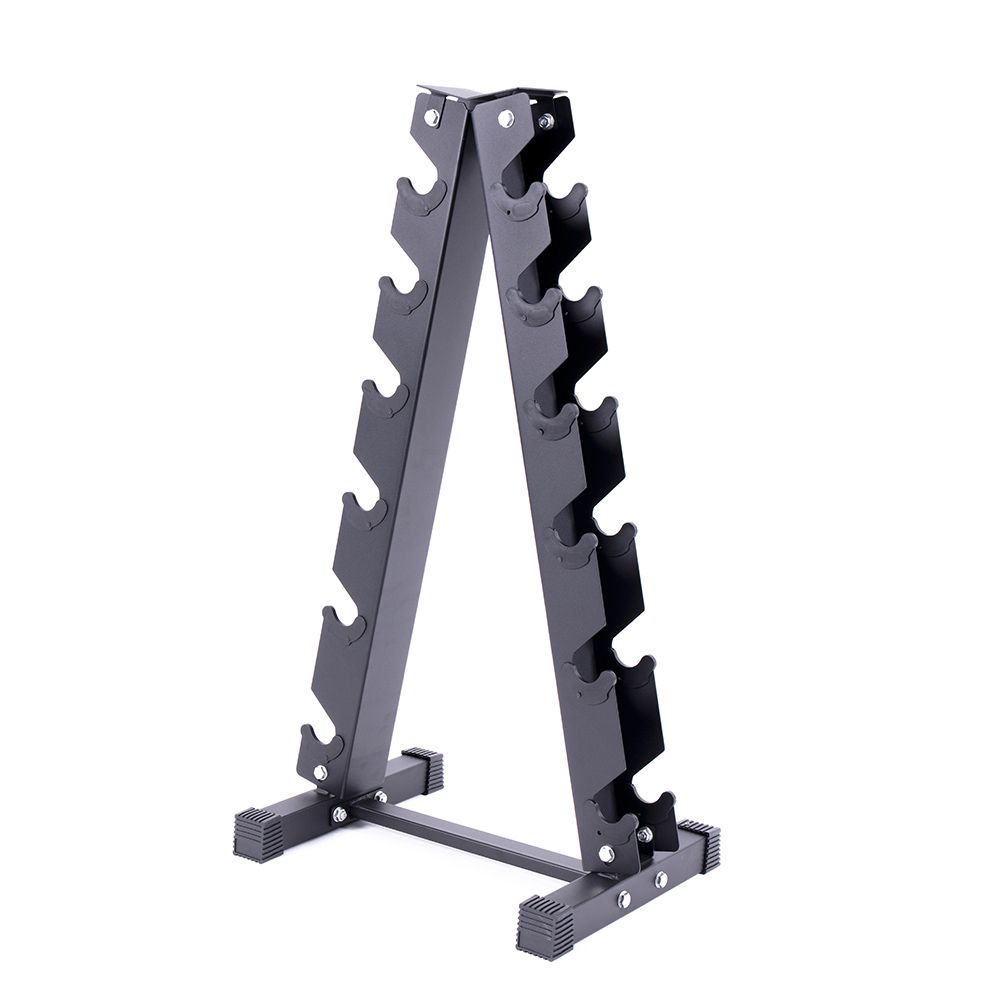 5-30Lbs  Rubber Dumbbell Set with A-Frame Stand