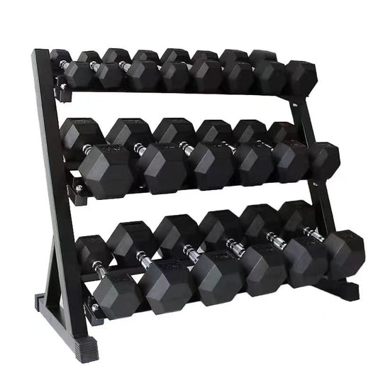550Lbs Dumbbell Set with a Triple-stage Rack